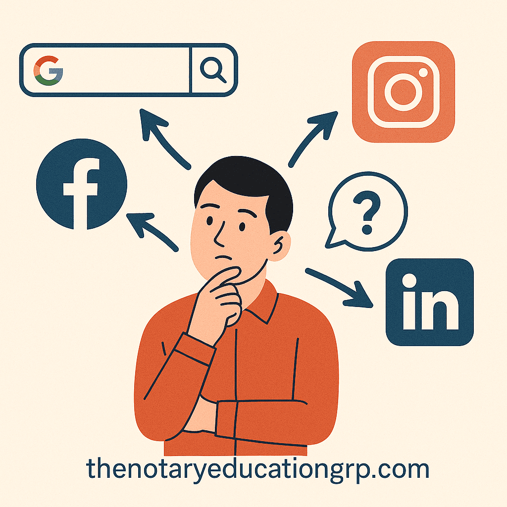 Customer choosing between marketing channels such as Google, Facebook, Instagram, and LinkedIn.