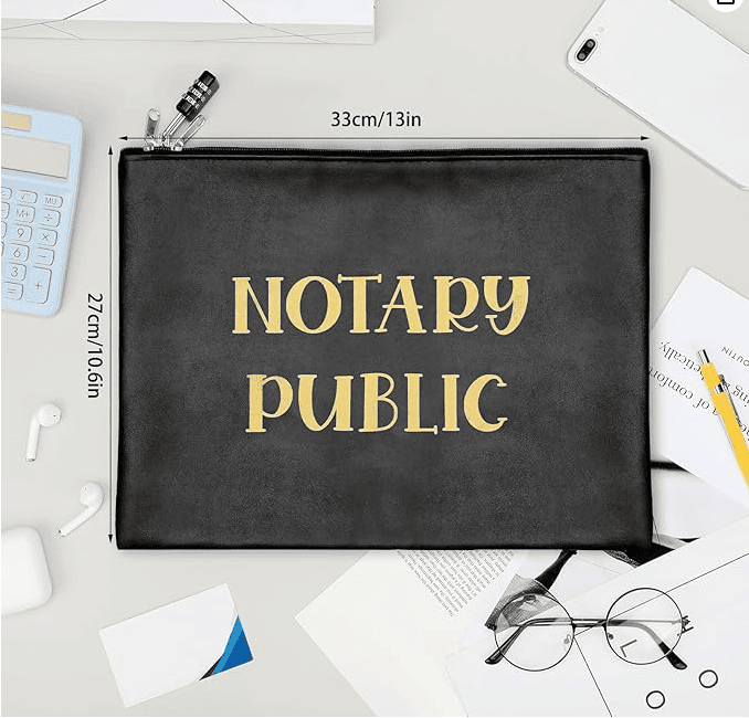 Leather Notary Public Bag with Combo Lock